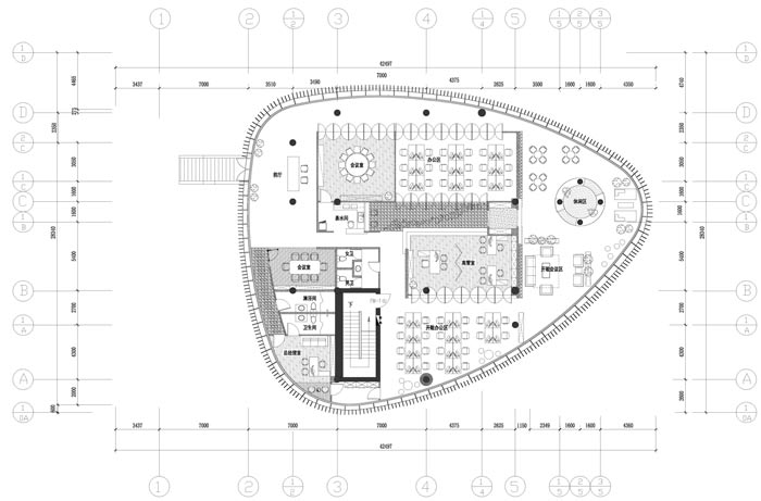 融资租赁公司办公室装修设计平面图