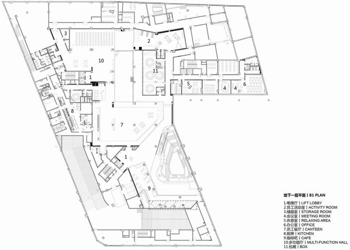 集团总部办公楼负一平面图