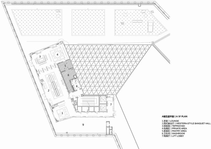 集团总部办公楼五层平面图