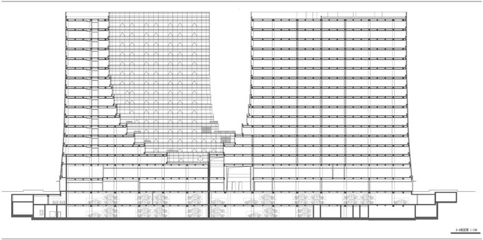 杭州新天地商务中心设计剖面图